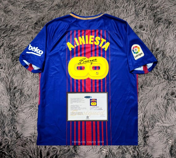 Andrés Iniesta SIGNED Barcelona 17/18 INFINITY Final Home Jersey