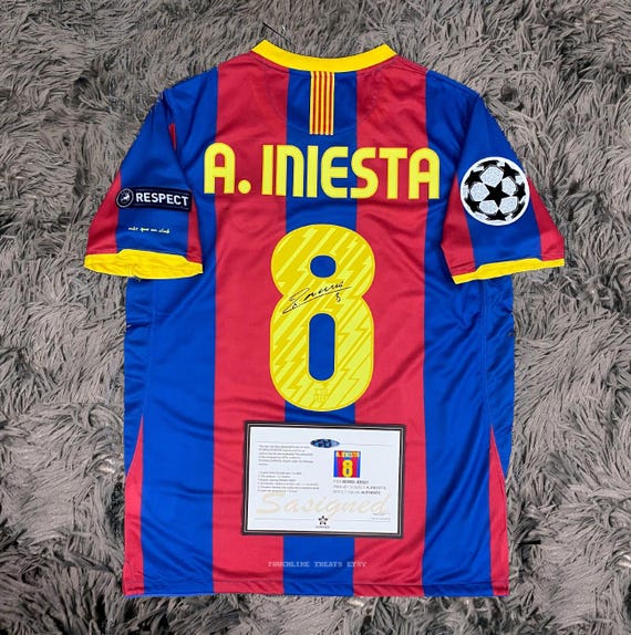 Andrés Iniesta SIGNED Barcelona 10/11 Home UCL Final Jersey/shirt