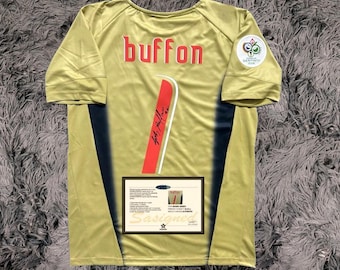 Gianluigi Buffon SIGNED Italy 2006 World Cup Home Jersey/Shirt - COA - Retro