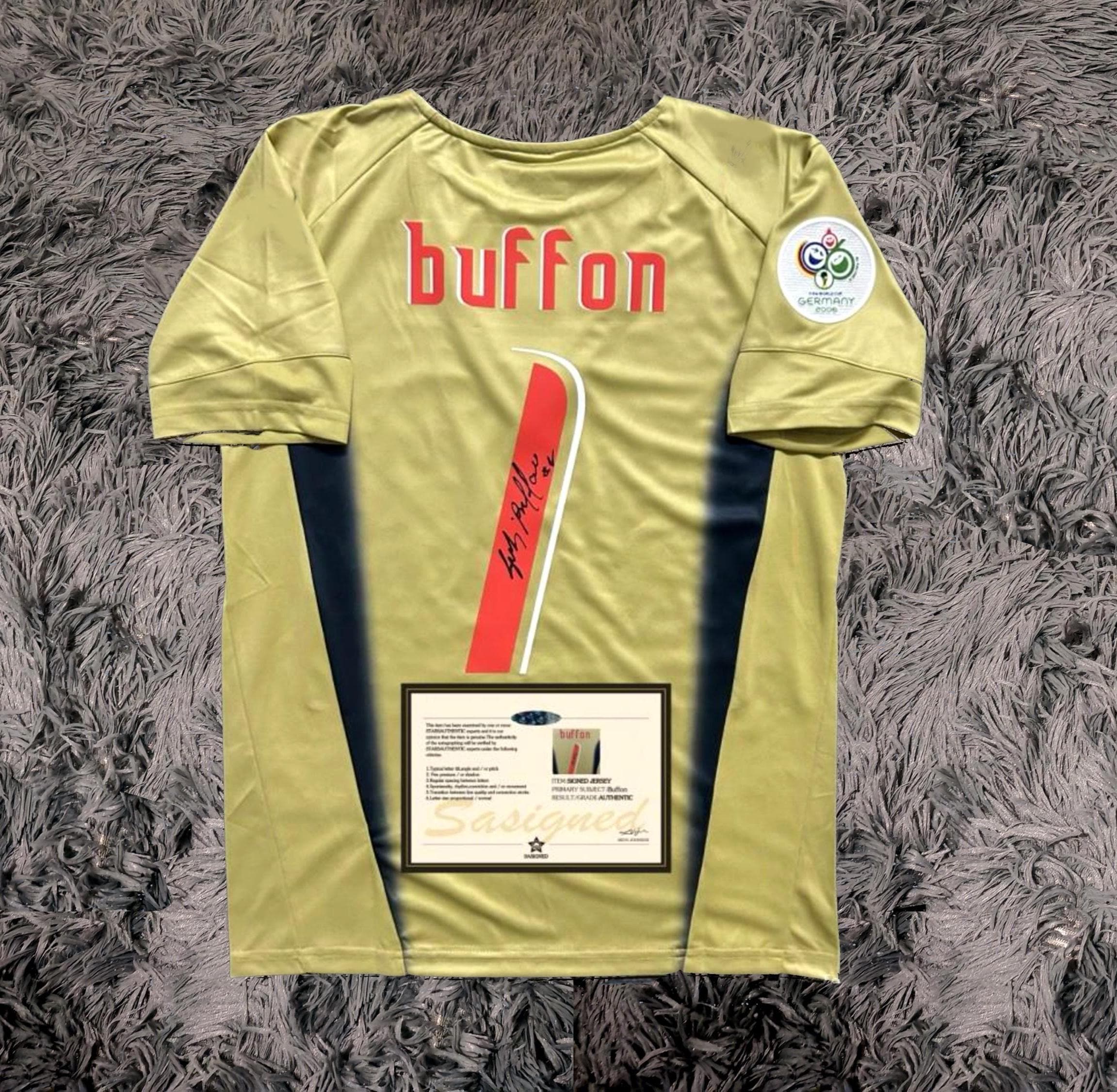 Gianluigi Buffon SIGNED Italy 2006 World Cup Home Jersey/Shirt - COA - Retro