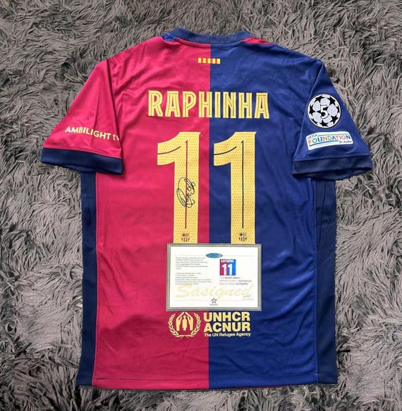 Raphina SIGNED Barcelona 24/25 Home Jersey/shirt - COA - 2025 - Etsy