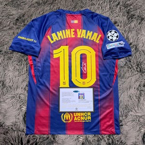 Lamine Yamal SIGNED Barcelona 25/26 Home #10 Jersey/Shirt - COA - 2025 image 1