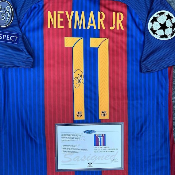 Neymar Jr SIGNED Barcelona 16/17 Home Jersey/shirt - COA - 2016 - Etsy