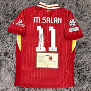 Mo Salah SIGNED Liverpool 24/25 Home Jersey/Shirt - COA - 2025 UCL 24/25