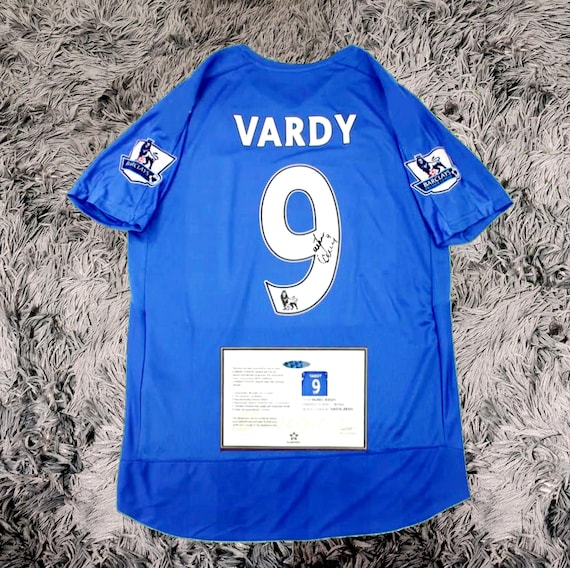 Jamie Vardy SIGNED Leicester City 15/16 Winners Home Jersey