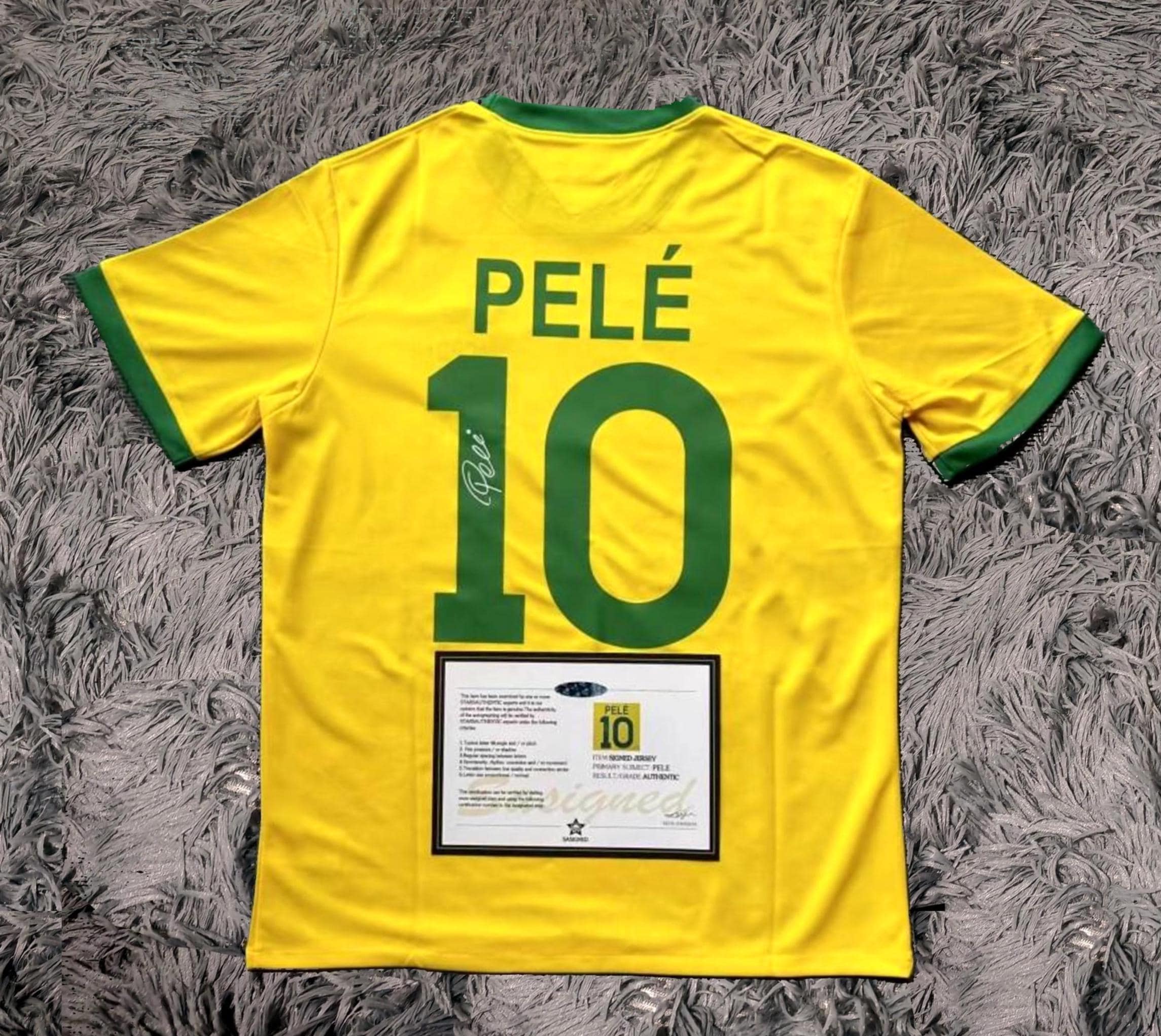 Pele Pelé SIGNED Brazil 1970 Home Jersey/Shirt - COA - Retro