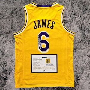 Lebron James SIGNED Signature LA Lakers Yellow Home Shirt/Jersey - COA 21/22