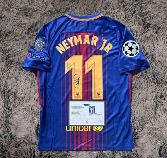 Neymar Jr SIGNED Barcelona LAST 17/18 Home Jersey/shirt - COA