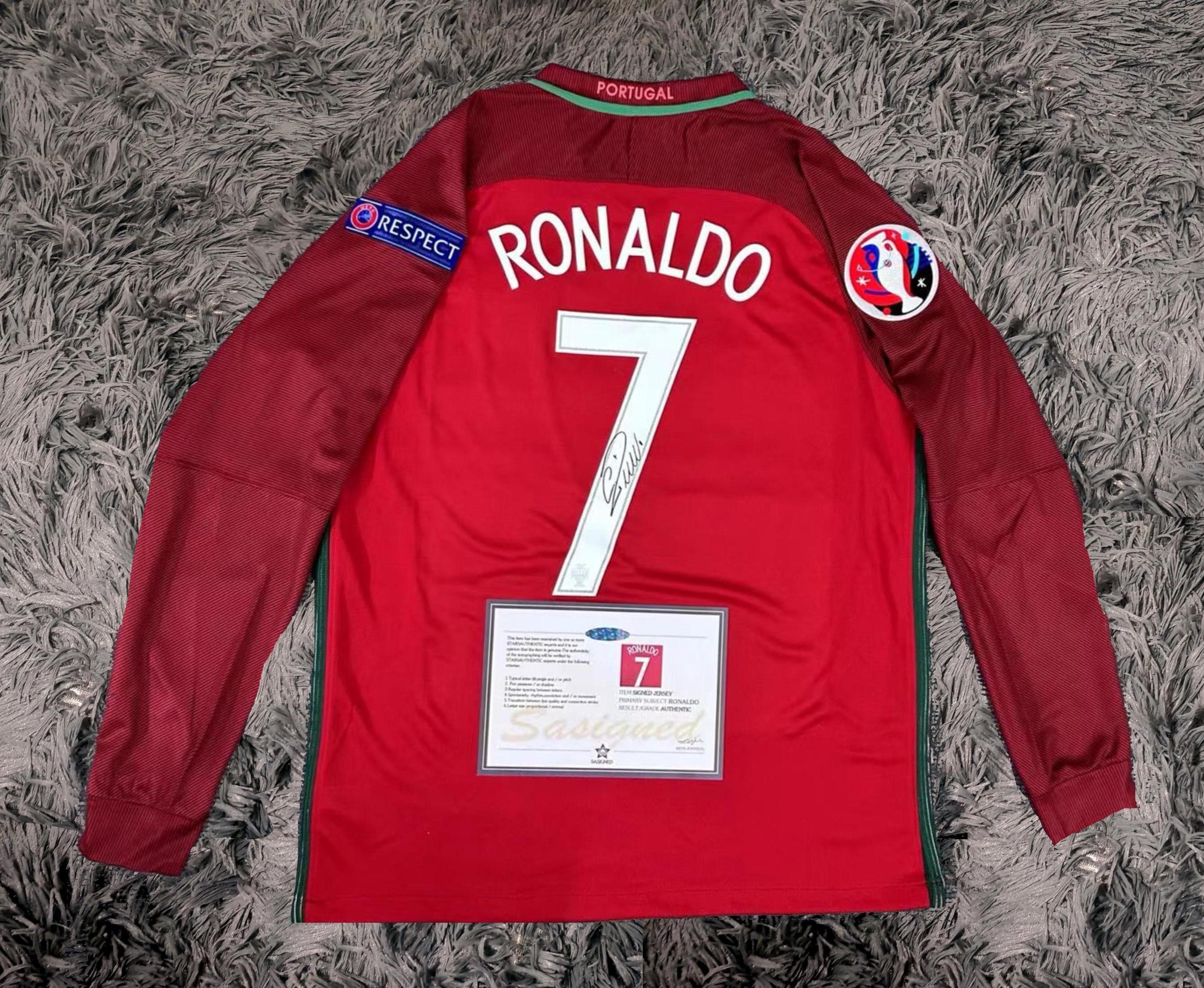 Cristiano Ronaldo SIGNED Portugal Euro WINNERS 15/16 Home Jersey/Shirt - COA - 2016