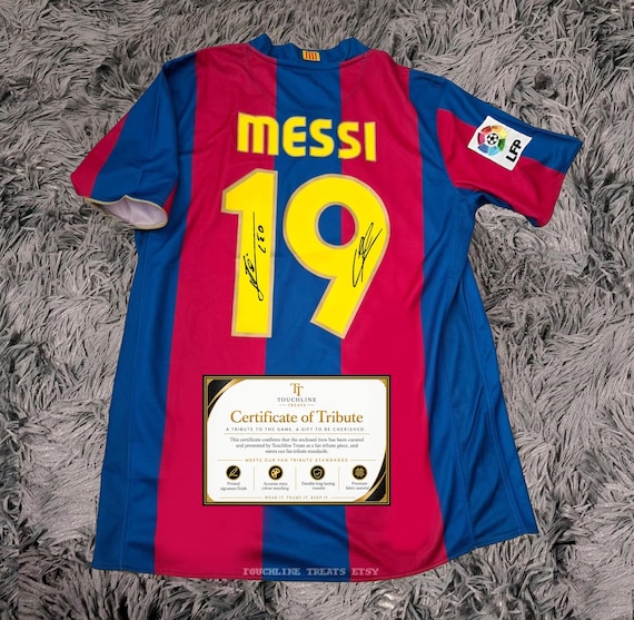 Lionel Messi SIGNED Lamine Yamal Duo #19 Barcelona 07/08 Jersey