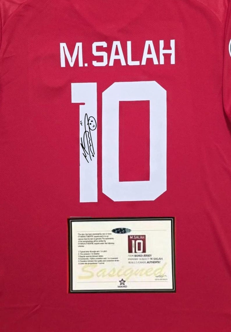 Mo Salah SIGNAD Egypten VM-hemmatröja/tröja - Äkthetsintyg - 2026 bild 5