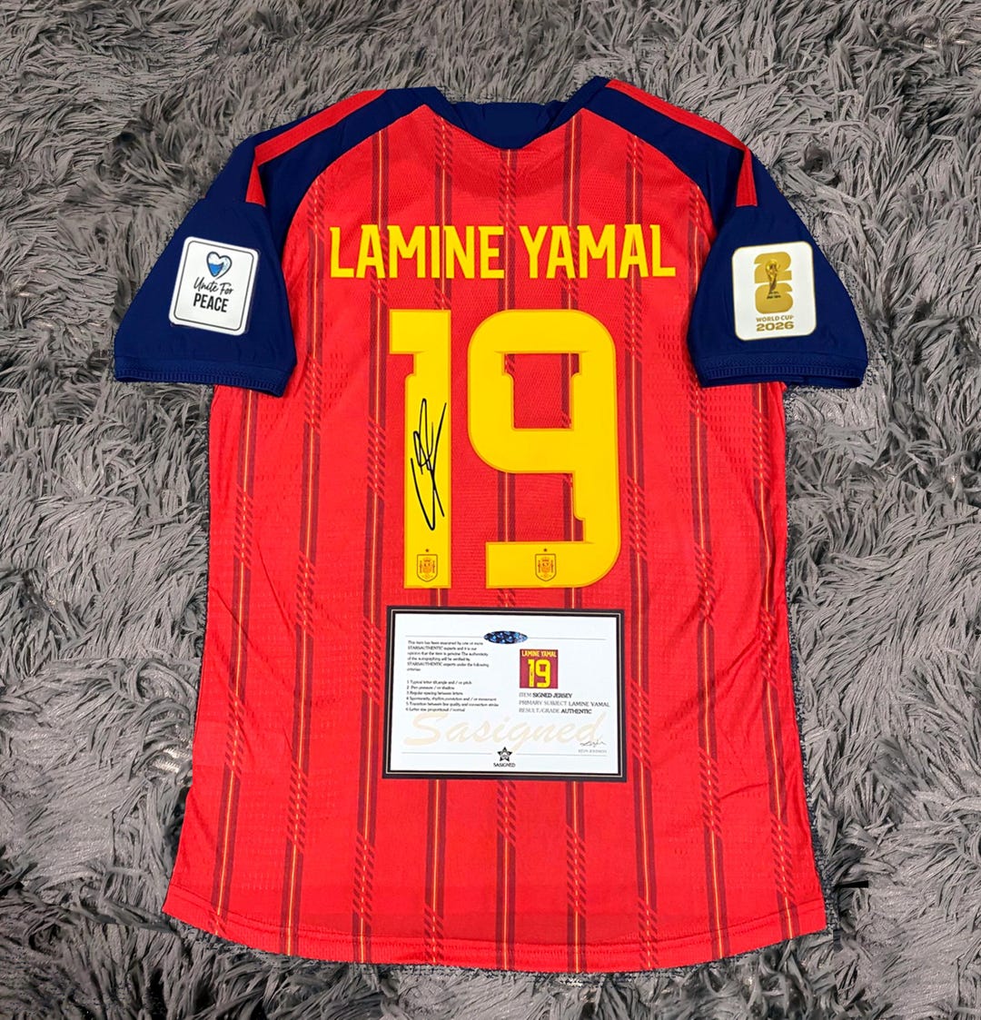 Lamine Yamal SIGNED Spain World Cup Home Jersey/shirt - COA - 2026