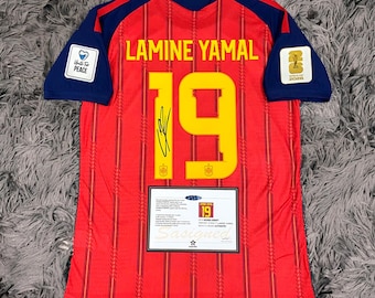 Lamine Yamal #19 Signed FC Barcelona Soccer Jersey. Yamal