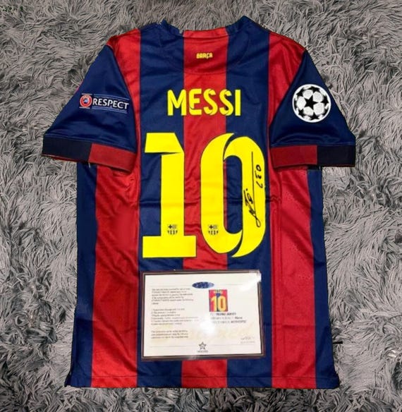 Lionel Messi SIGNED Barcelona 14/15 Home UCL Jersey/shirt - COA