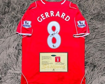 Steven Gerrard Hand Signed Liverpool 2005 ISTANBUL #8 Shirt in