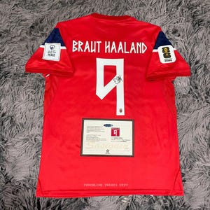 Erling Haaland SIGNED Norway World Cup Home Jersey/Shirt - COA - 2026