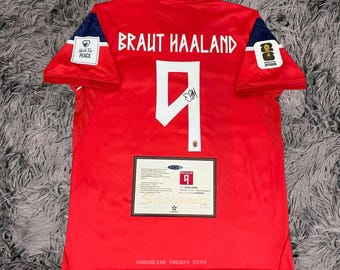 Erling Haaland SIGNED Norway World Cup Home Jersey/Shirt - COA - 2026