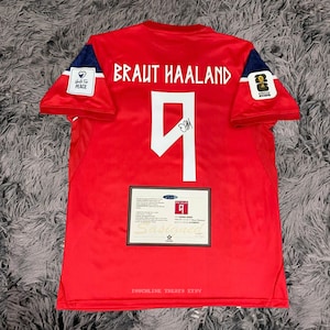 Erling Haaland SIGNERADE Norge VM hemmatröja/tröja - COA - 2026