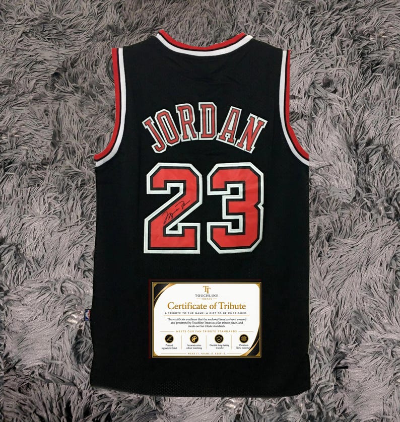 Michael Jordan SIGNED #23 Bulls - Black Alternate - Shirt Jersey - COA - image 1