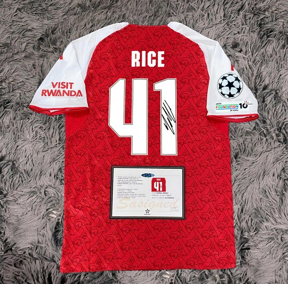 Declan Rice SIGNED Arsenal 25/26 Home Jersey/shirt - COA - 2025 - Etsy