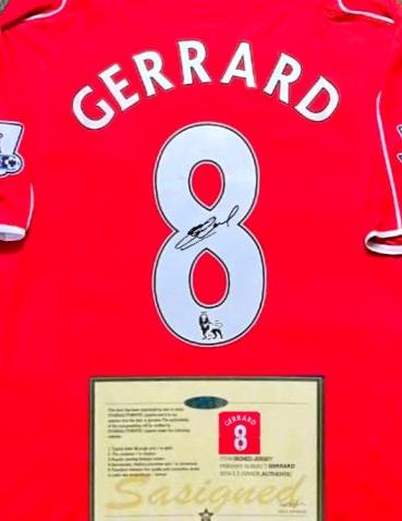 Steven Gerrard SIGNED Liverpool 14/15 FINAL Home Jersey/shirt
