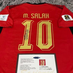 Mo Salah SIGNAD Egypten VM-hemmatröja/tröja - Äkthetsintyg - 2026 bild 6