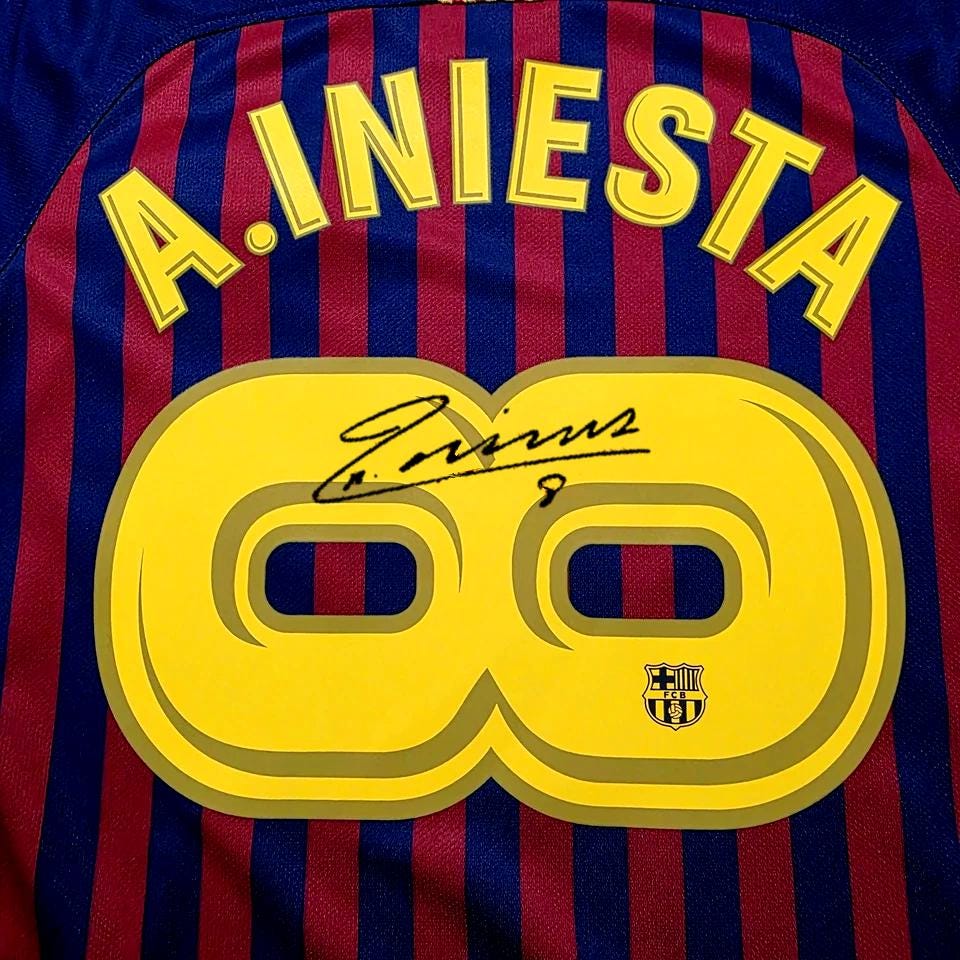 Andrés Iniesta SIGNED Barcelona 17/18 INFINITY Final Home Jersey