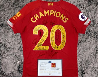 Liverpool FULL 2020 SIGNED Champions Team Squad Signature Jersey/Shirt + COA 2020