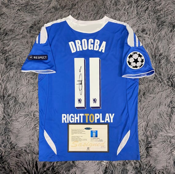 Didier Drogba SIGNED Chelsea UCL Final 11/12 Home Jersey/shirt