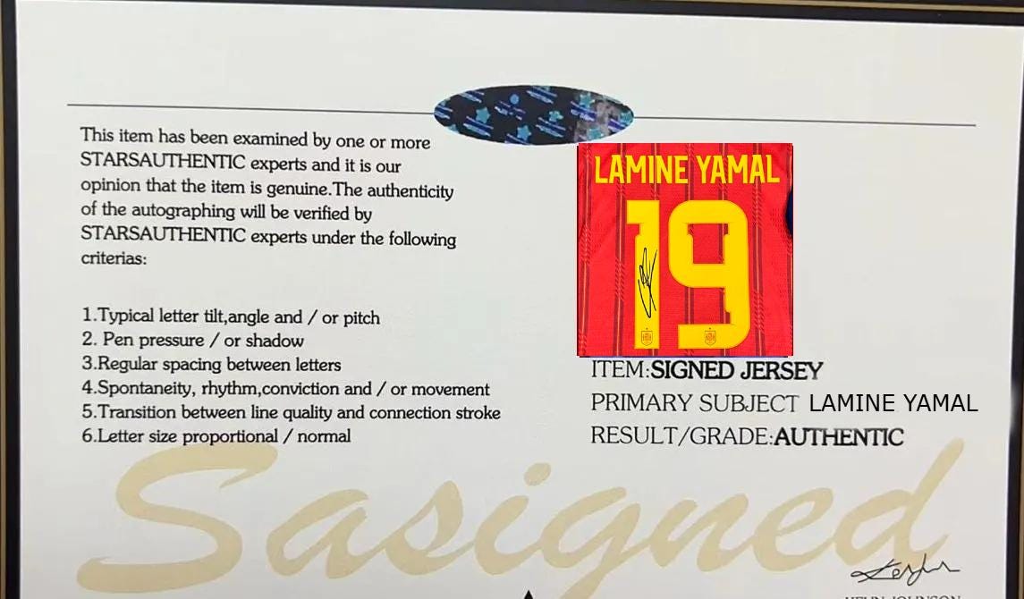 Lamine Yamal SIGNED Spain World Cup Home Jersey/shirt - COA - 2026