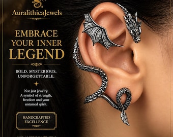 Dragon Ear Cuff Earring Women Men Gothic Punk Jewelry Fantasy Medieval Cosplay Accessories No Piercing Wrap Earrings Gift for Her or Him