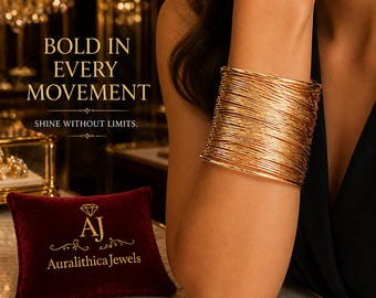 Wide Gold Wire Cuff Bracelet Statement Bangle Bold Fashion Jewelry Artistic Metal Bracelet Gift for Her Modern Elegant Accessories New 2026