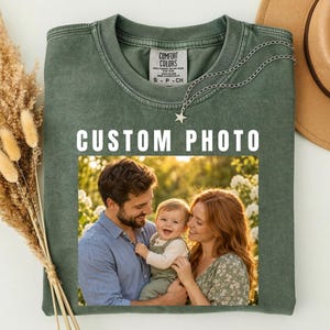 Comfort Colors Custom Your Photo Shirt, Girlfriend or Boyfriend Gift, Personalized Picture Tee, Vintage Custom Photo, Upload Your Image