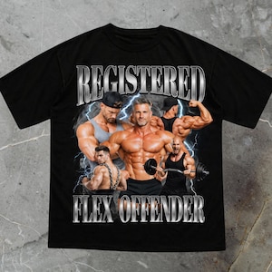 T-shirt med meme-motiv från Registered Flex Offender, Gym Rat Meme-tröja, Edgy Meme-grafiktröja, Cursed Meme-tröja, Gen Z-tröja, Sarkastisk Gym Meme-topp
