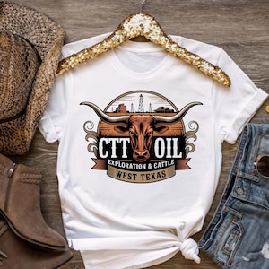 CTT Ölexplorations- und Viehzucht-T-Shirt, Landmann-Geschenk-Shirt, Grafik-T-Shirt für Ölfeld-Ranchs, Texas-Öl-Shirt, Top für die Ölindustrie