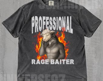 Professional Rage Baiter Comfort Colors Shirt,Cringe Werewolf Meme Shirt,Ironic Alpha Wolf Shirt,Gag Gifts Shirt,Gen Z Humor Shirt,90s Y2k