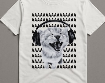 Screaming Cat Meme T-Shirt,Cursed Cat Meme Tee,Internet Meme Tee,Silly Cat Shirt,Gag Gifts Shirt,Silly Gift Graphic Meme Tee,Viral Cat Meme