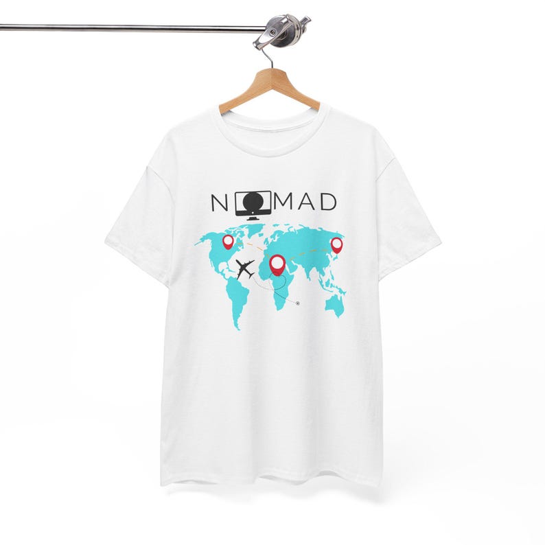 Digital nomad shirt for remote worker,freelancer lover tee,gift for blogger,nomad van life gift,work from home gift,Unisex Heavy Cotton Tee image 1
