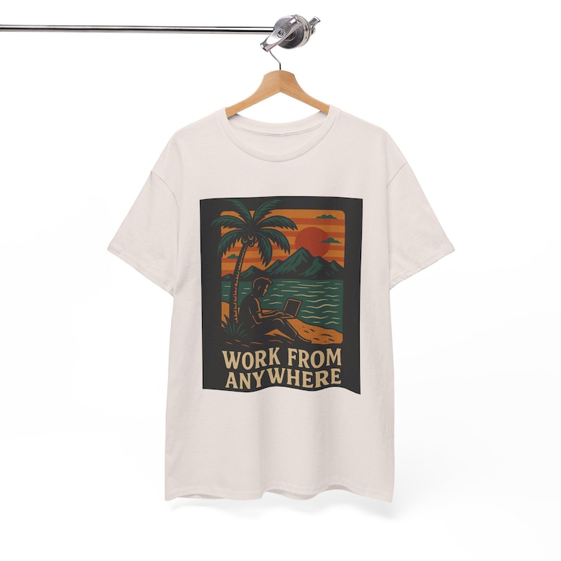 Digital nomad shirt for remote worker,gift for blogger,nomad van life gift,freelancer lover tee,work from home gift,Unisex Heavy Cotton Tee image 3