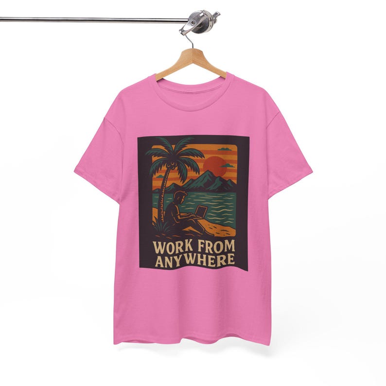 Digital nomad shirt for remote worker,gift for blogger,nomad van life gift,freelancer lover tee,work from home gift,Unisex Heavy Cotton Tee image 8