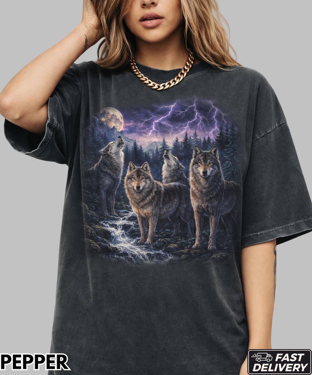 Wolf Vintage 90s Graphic Style Comfort Colors Shirt,vintage Wildlife ...