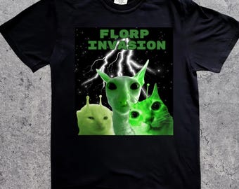 Camiseta con meme de gato gracioso Glerp Glorp, Camiseta con meme de gatos tontos, Camiseta con meme maldito, Camiseta con meme de gato alienígena gracioso, Camiseta con meme de gato retro Y2K gracioso, Camiseta con meme estúpido