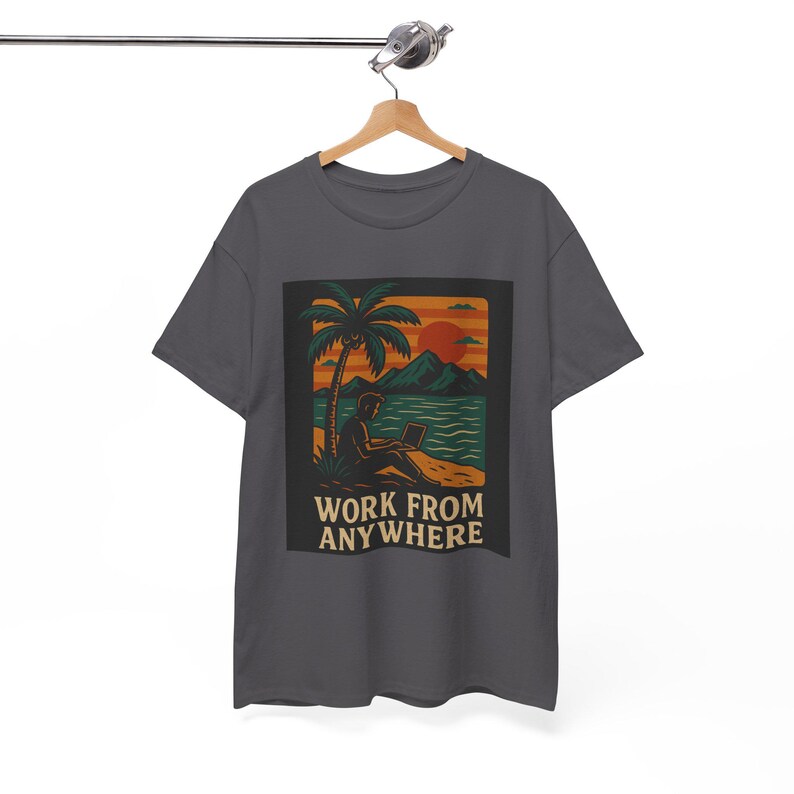 Digital nomad shirt for remote worker,gift for blogger,nomad van life gift,freelancer lover tee,work from home gift,Unisex Heavy Cotton Tee image 7