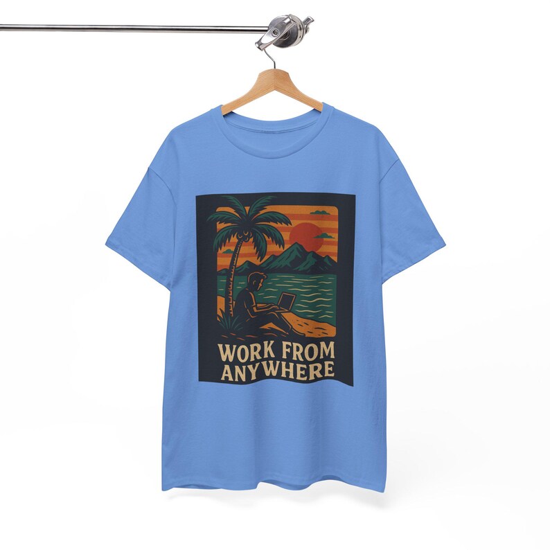 Digital nomad shirt for remote worker,gift for blogger,nomad van life gift,freelancer lover tee,work from home gift,Unisex Heavy Cotton Tee image 6