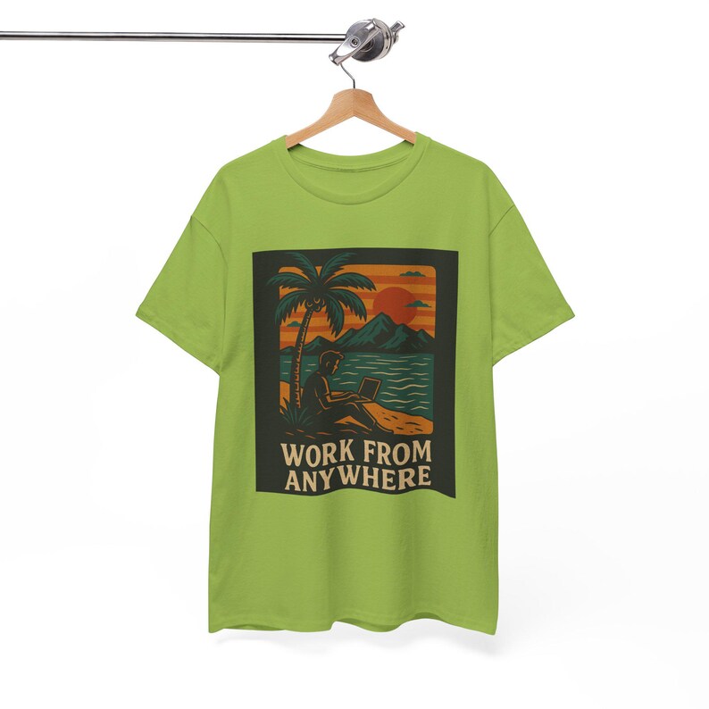 Digital nomad shirt for remote worker,gift for blogger,nomad van life gift,freelancer lover tee,work from home gift,Unisex Heavy Cotton Tee image 5