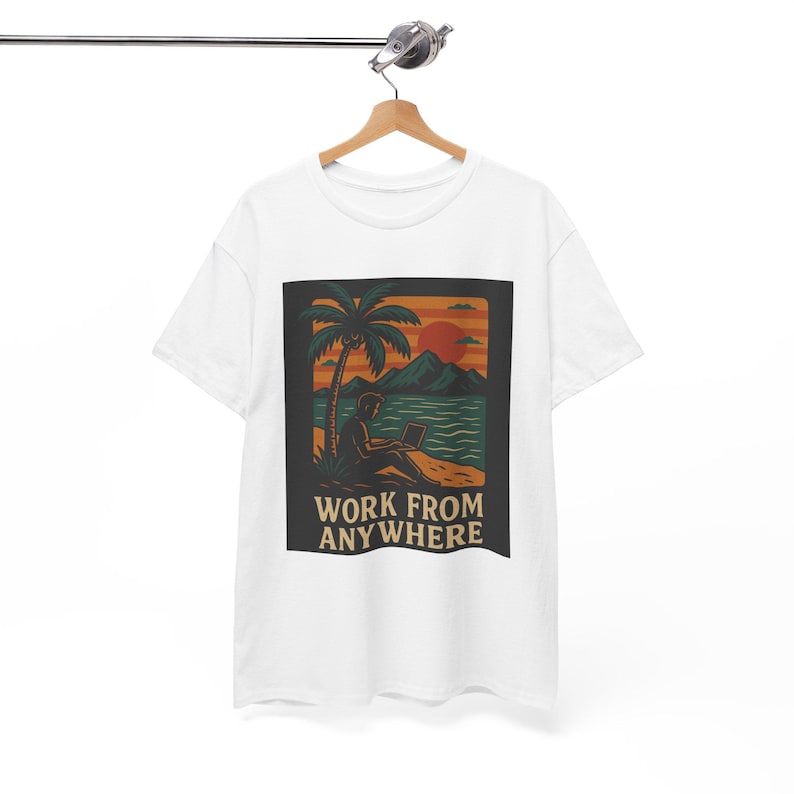 Digital nomad shirt for remote worker,gift for blogger,nomad van life gift,freelancer lover tee,work from home gift,Unisex Heavy Cotton Tee image 1