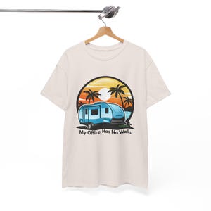 Digital nomad shirt for remote worker,freelancer lover tee,gift for blogger,work from home gift,nomad van life gift,Unisex Heavy Cotton Tee image 2
