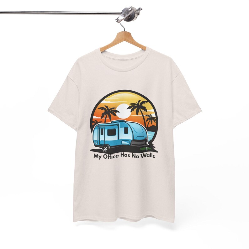 Digital nomad shirt for remote worker,freelancer lover tee,gift for blogger,work from home gift,nomad van life gift,Unisex Heavy Cotton Tee image 2