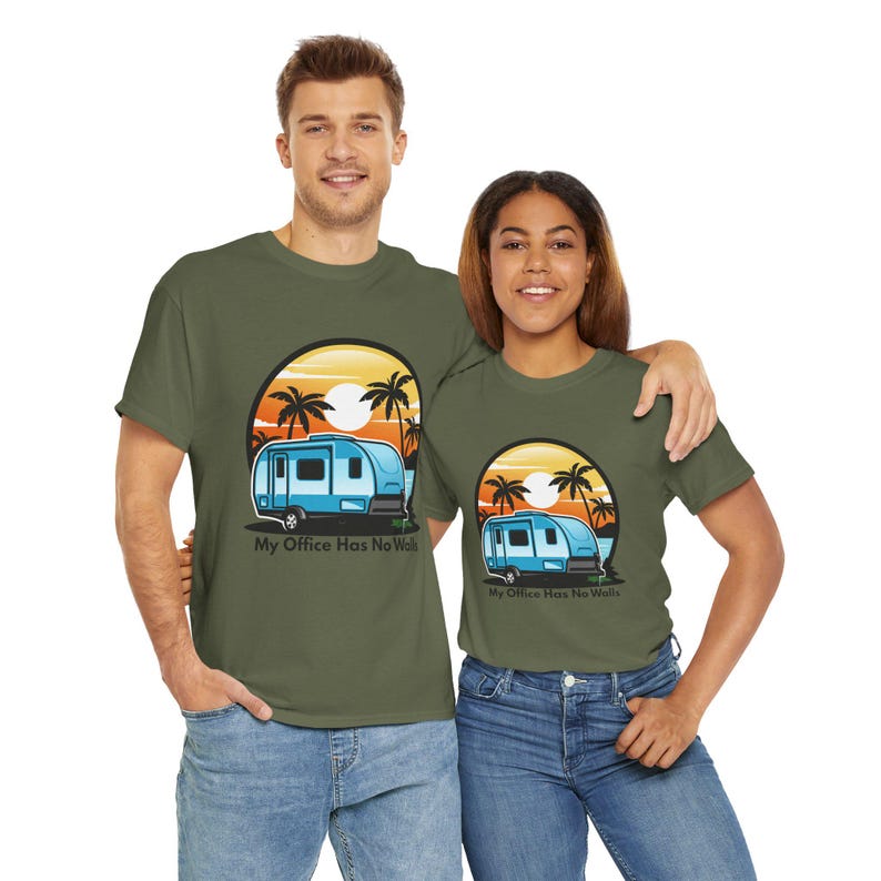 Digital nomad shirt for remote worker,freelancer lover tee,gift for blogger,work from home gift,nomad van life gift,Unisex Heavy Cotton Tee image 3