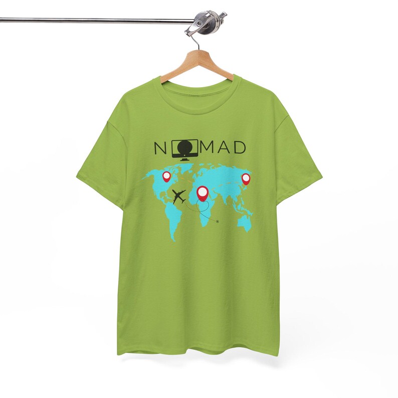 Digital nomad shirt for remote worker,freelancer lover tee,gift for blogger,nomad van life gift,work from home gift,Unisex Heavy Cotton Tee image 4
